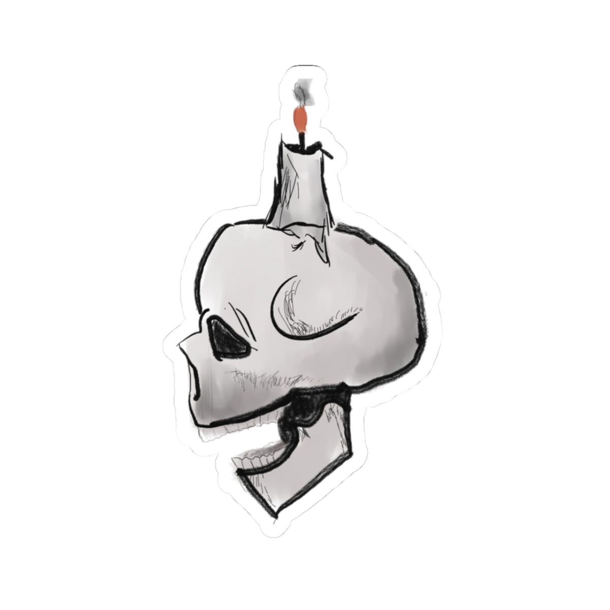 Candle Lit Skull Sticker