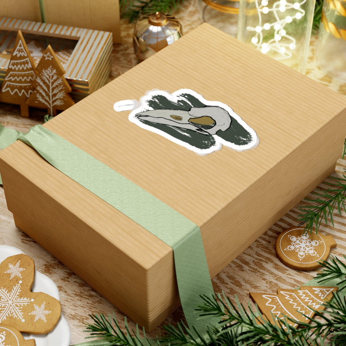 Bird Skull Kiss-Cut Stickers