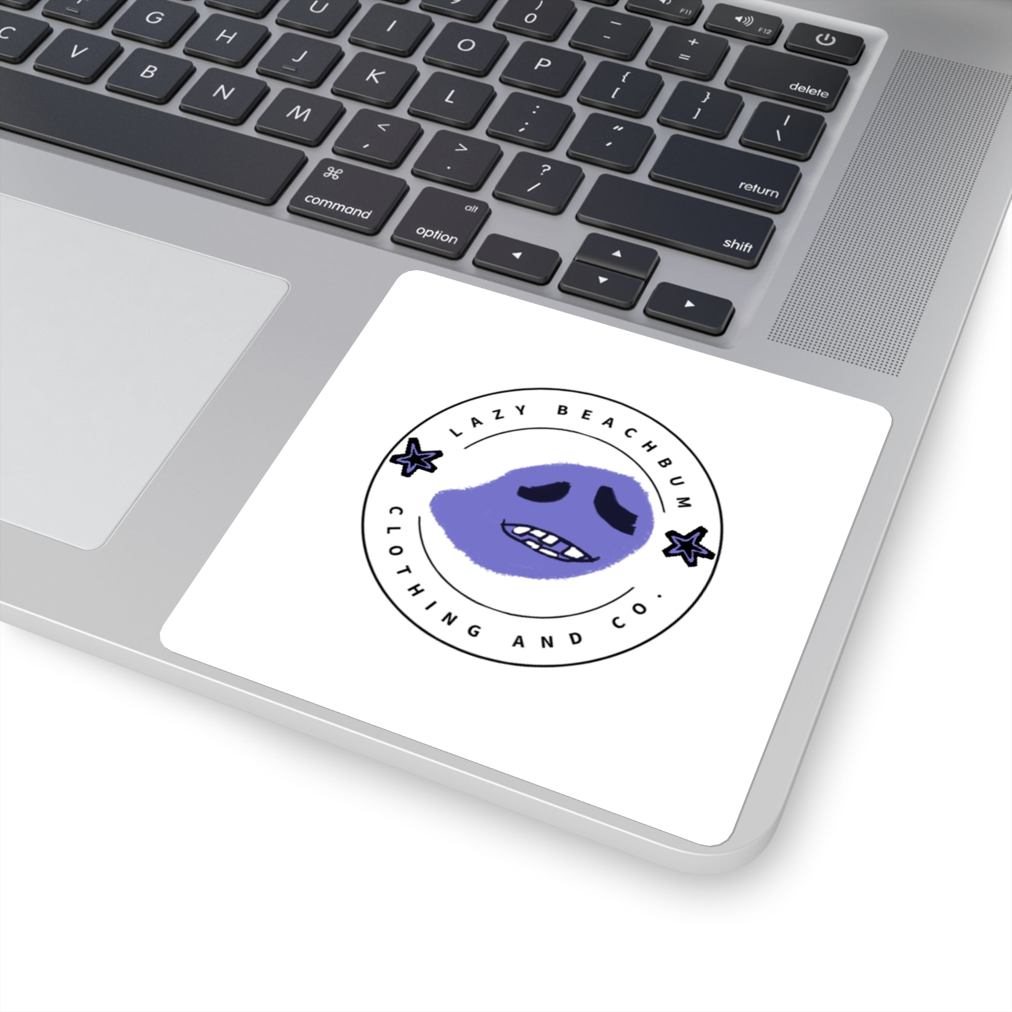 Lazy Beachbum Logo Square Sticker | Blue the Blob
