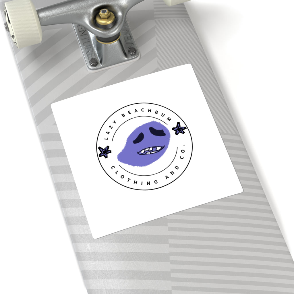 Lazy Beachbum Logo Square Sticker | Blue the Blob