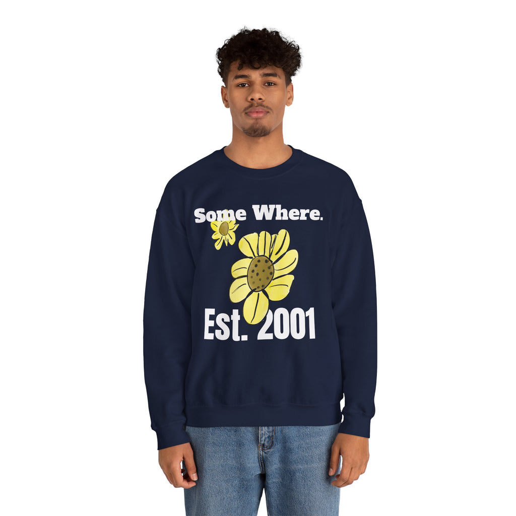 Somewhere Est. 2001 Sunflower Sweatshirt | Floral Logo Crewneck