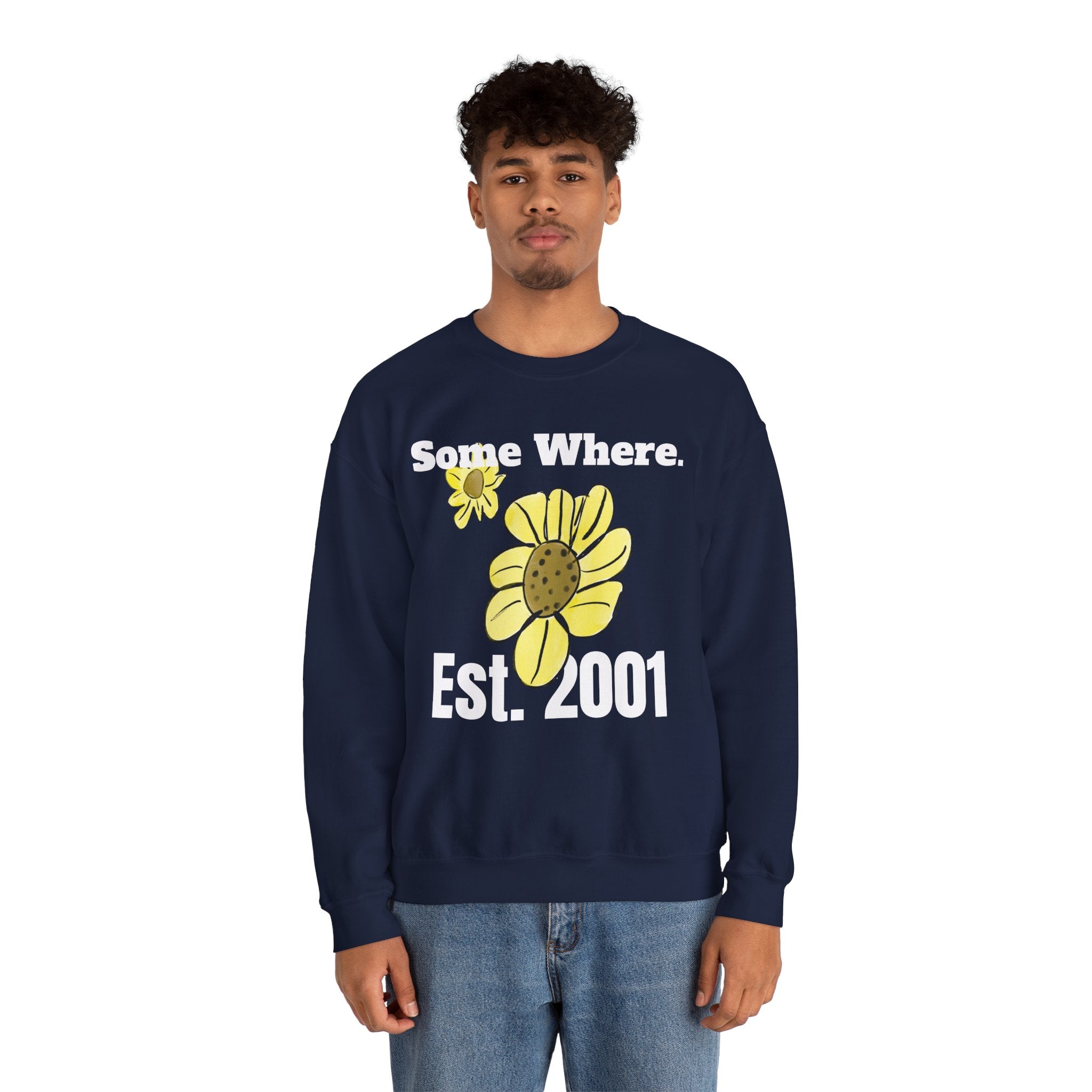 Somewhere Est. 2001 Sunflower Sweatshirt | Floral Logo Crewneck