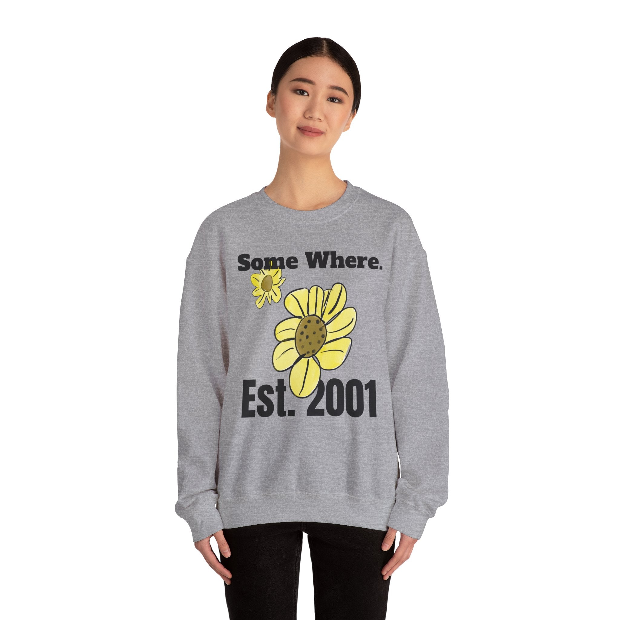 Somewhere Est. 2001 Sunflower Sweatshirt | Floral Logo Crewneck