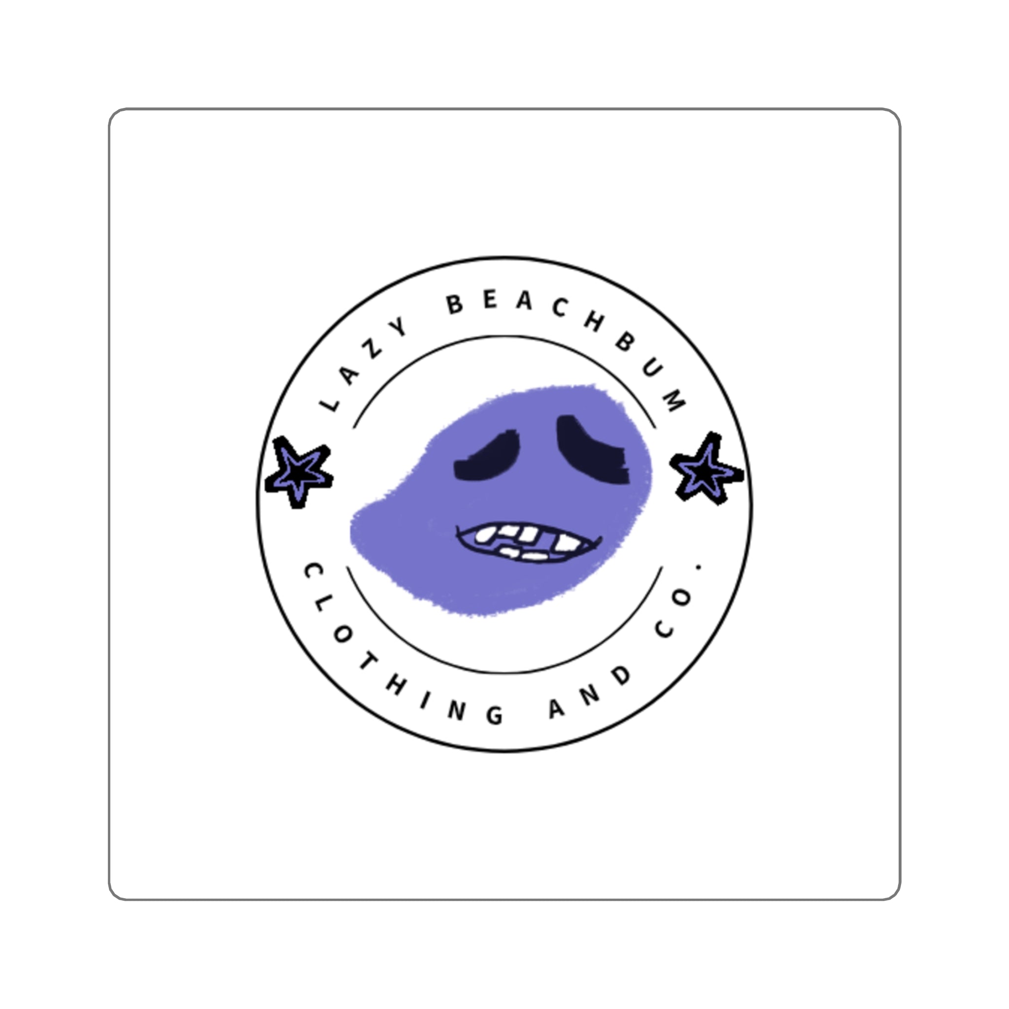 Lazy Beachbum Logo Square Sticker | Blue the Blob