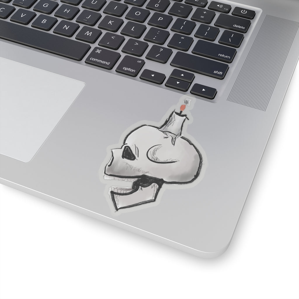 Candle Lit Skull Sticker