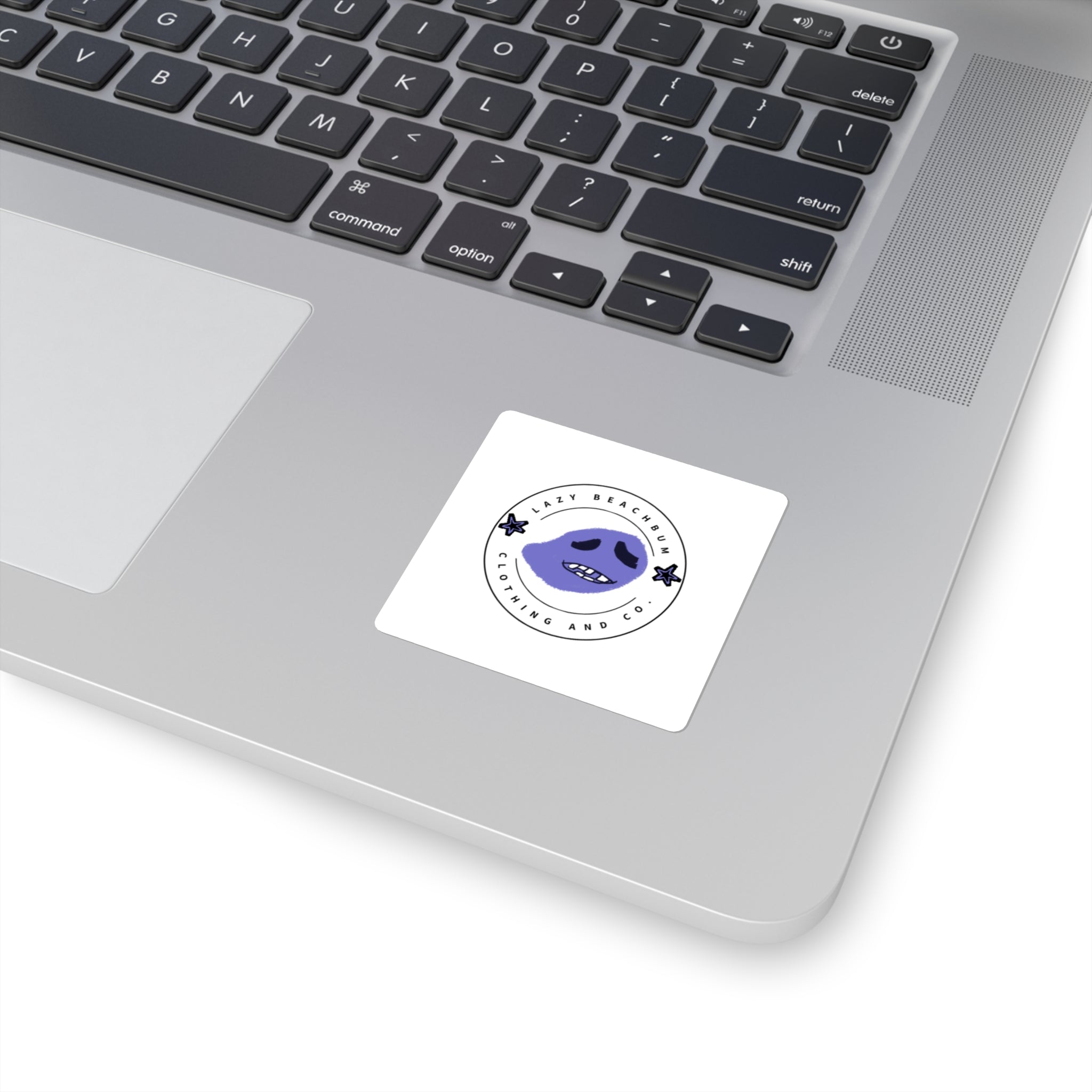 Lazy Beachbum Logo Square Sticker | Blue the Blob