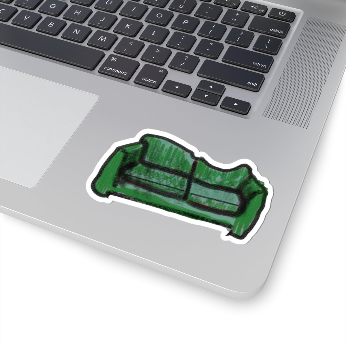 Green Couch Kiss-Cut Sticker