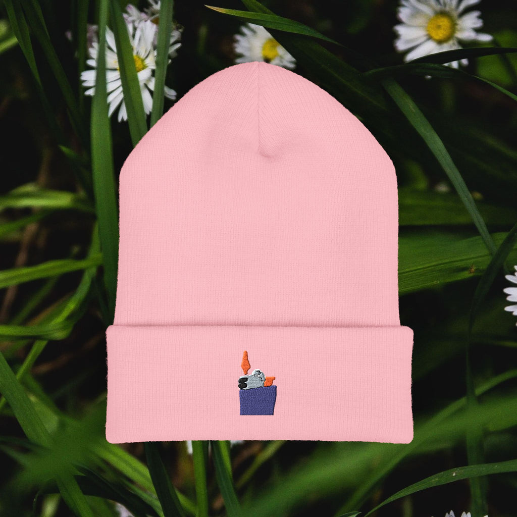 Lighter Pocket Embroidery Beanie | Cuffed Knit Hat