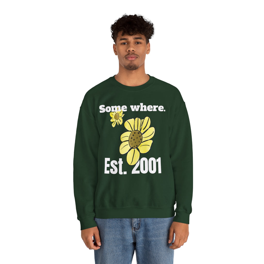 Somewhere Est. 2001 Sunflower Sweatshirt | Floral Logo Crewneck