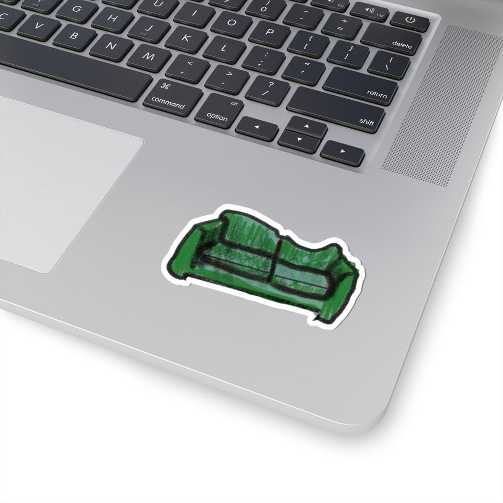 Green Couch Kiss-Cut Sticker