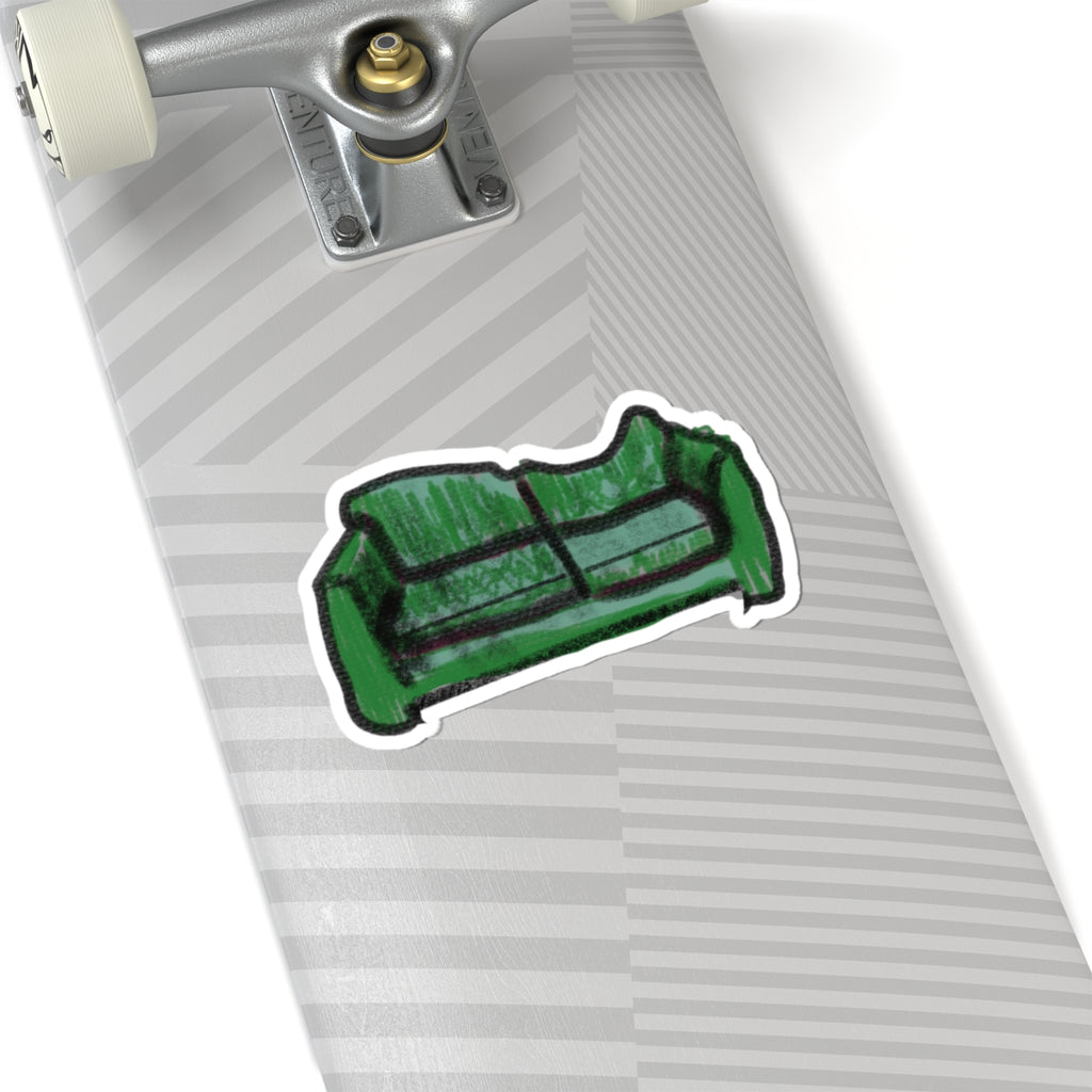 Green Couch Kiss-Cut Sticker