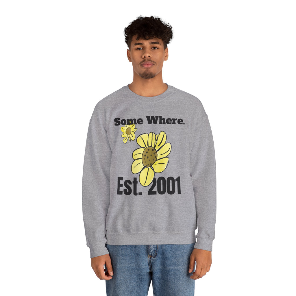 Somewhere Est. 2001 Sunflower Sweatshirt | Floral Logo Crewneck