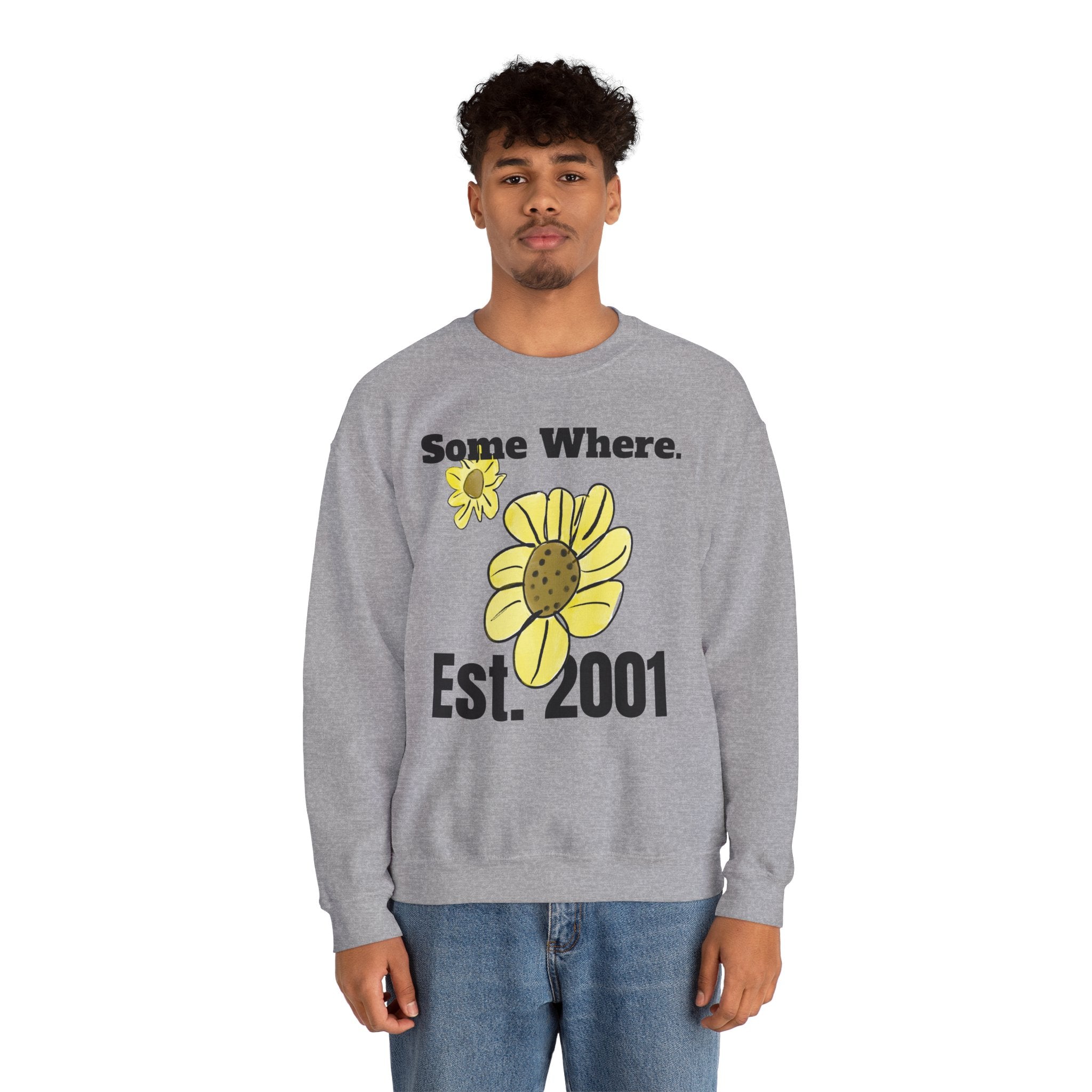 Somewhere Est. 2001 Sunflower Sweatshirt | Floral Logo Crewneck