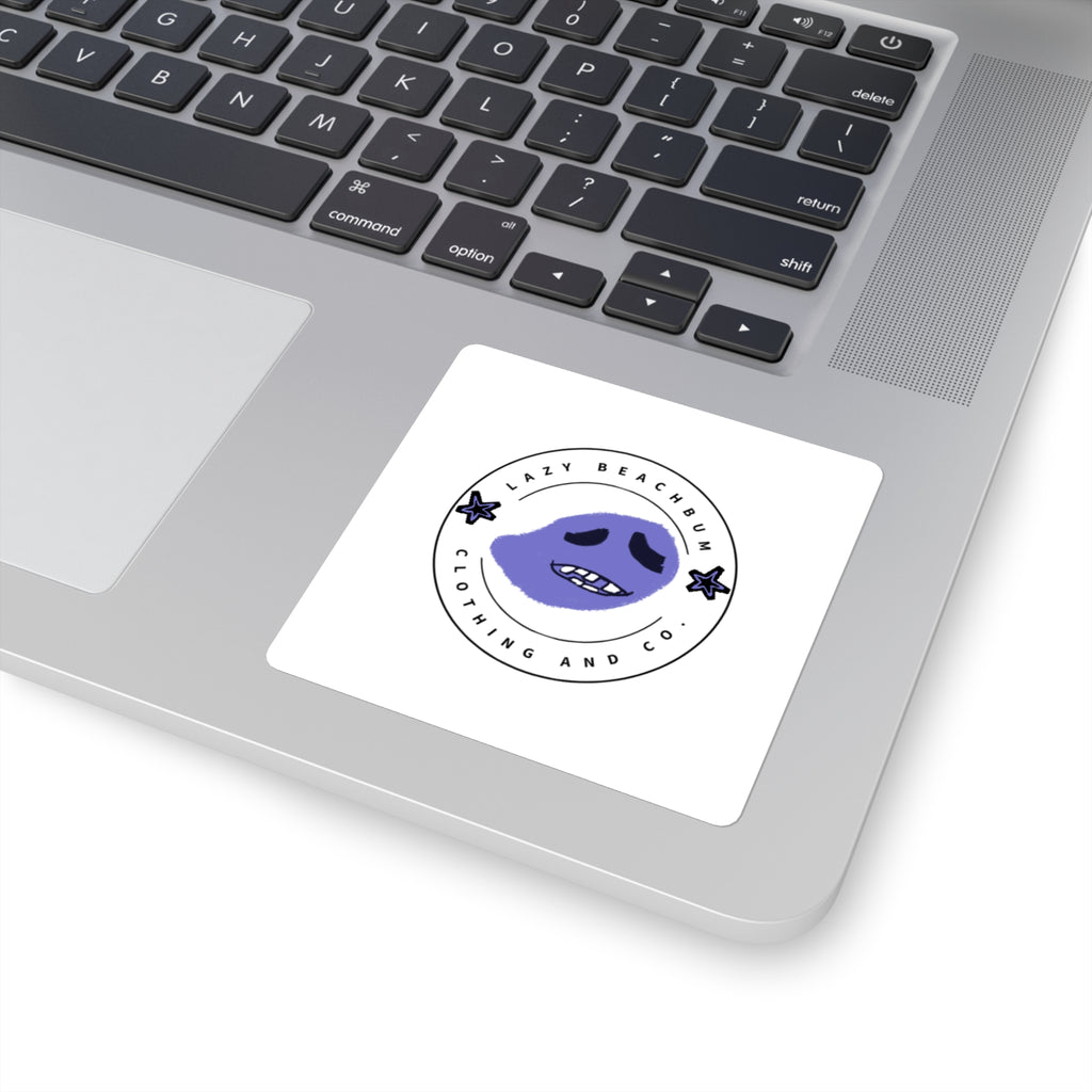 Lazy Beachbum Logo Square Sticker | Blue the Blob