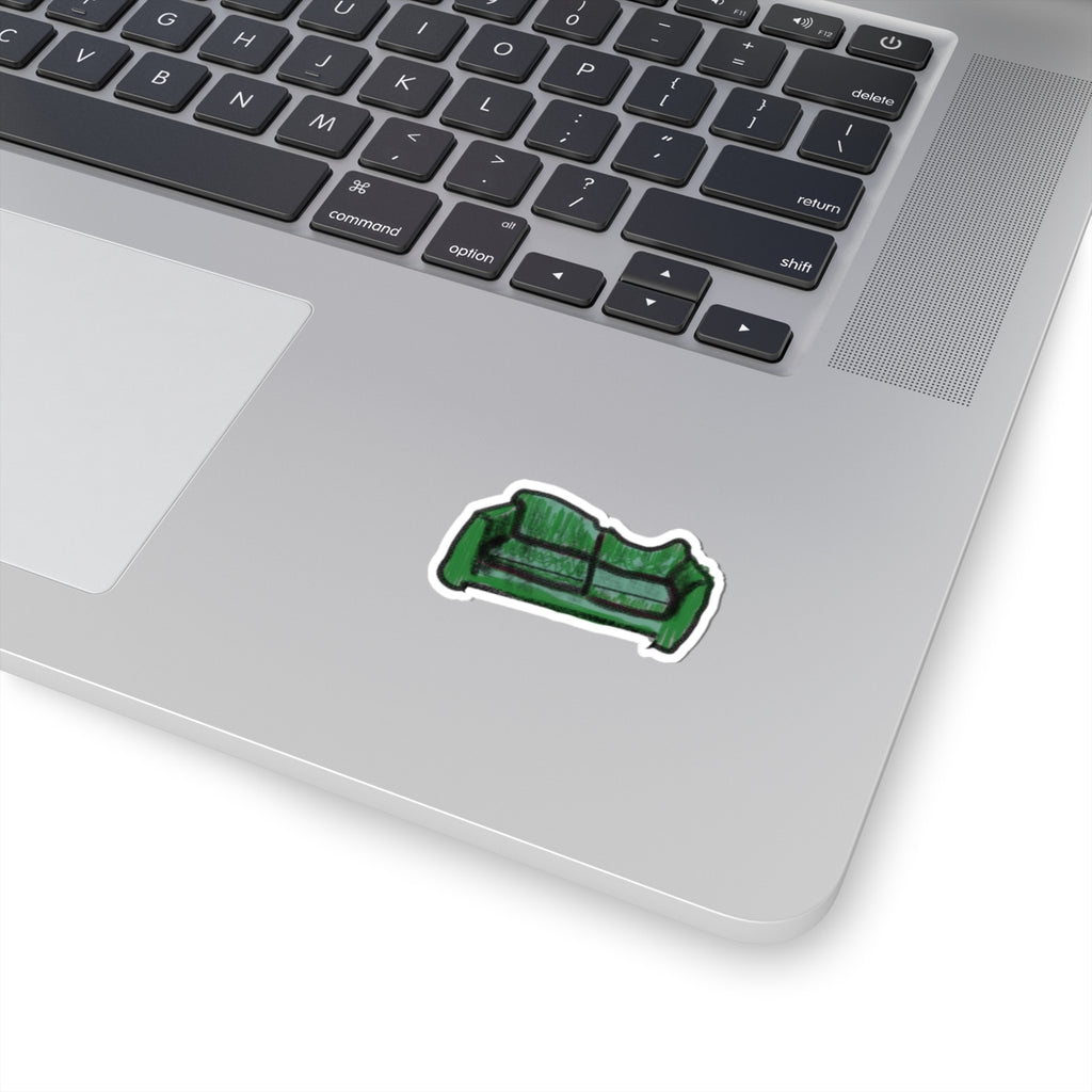 Green Couch Kiss-Cut Sticker