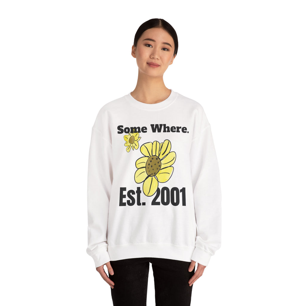 Somewhere Est. 2001 Sunflower Sweatshirt | Floral Logo Crewneck