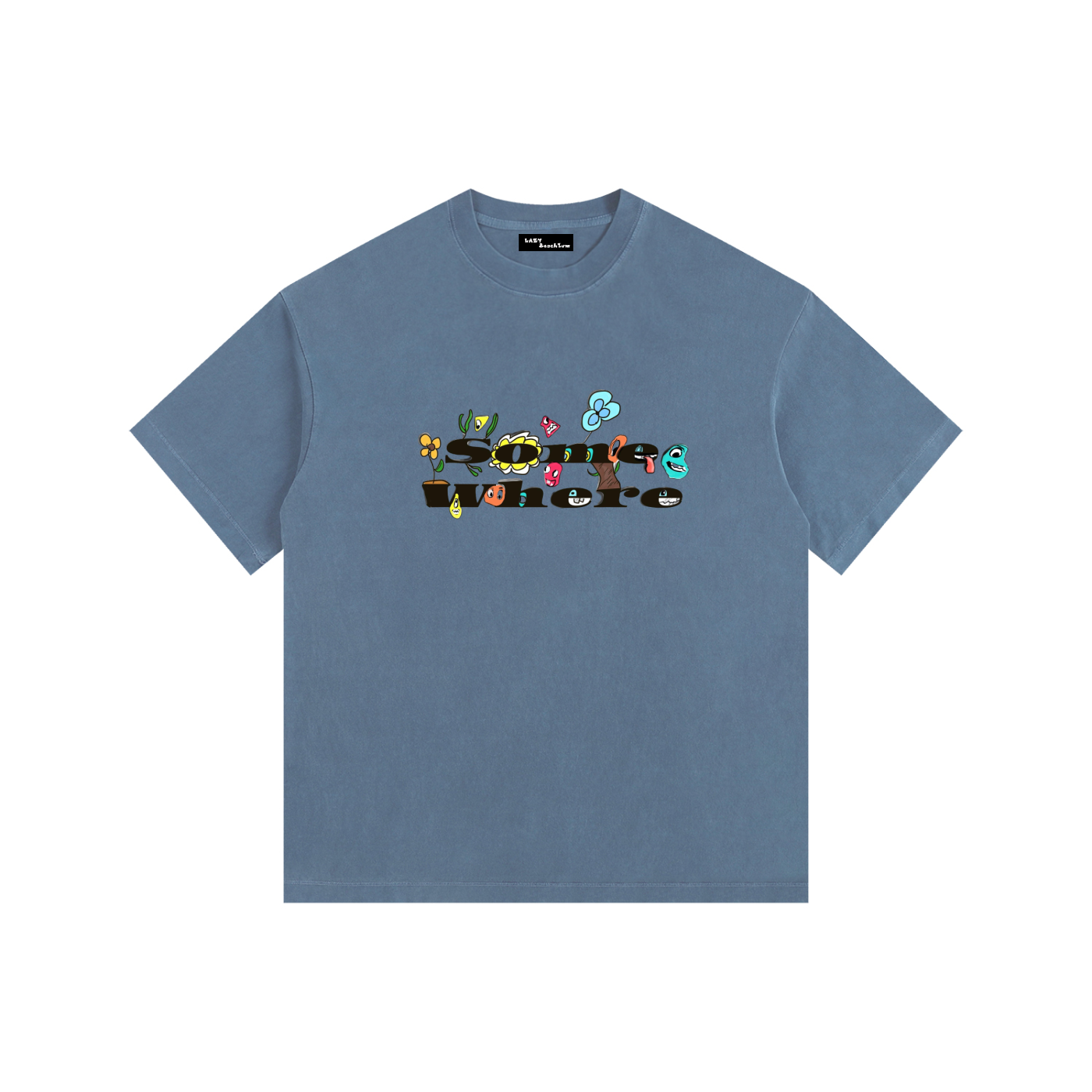 Somewhere X Spirit Bomb Vintage Washed Oversized Cotton T-Shirt