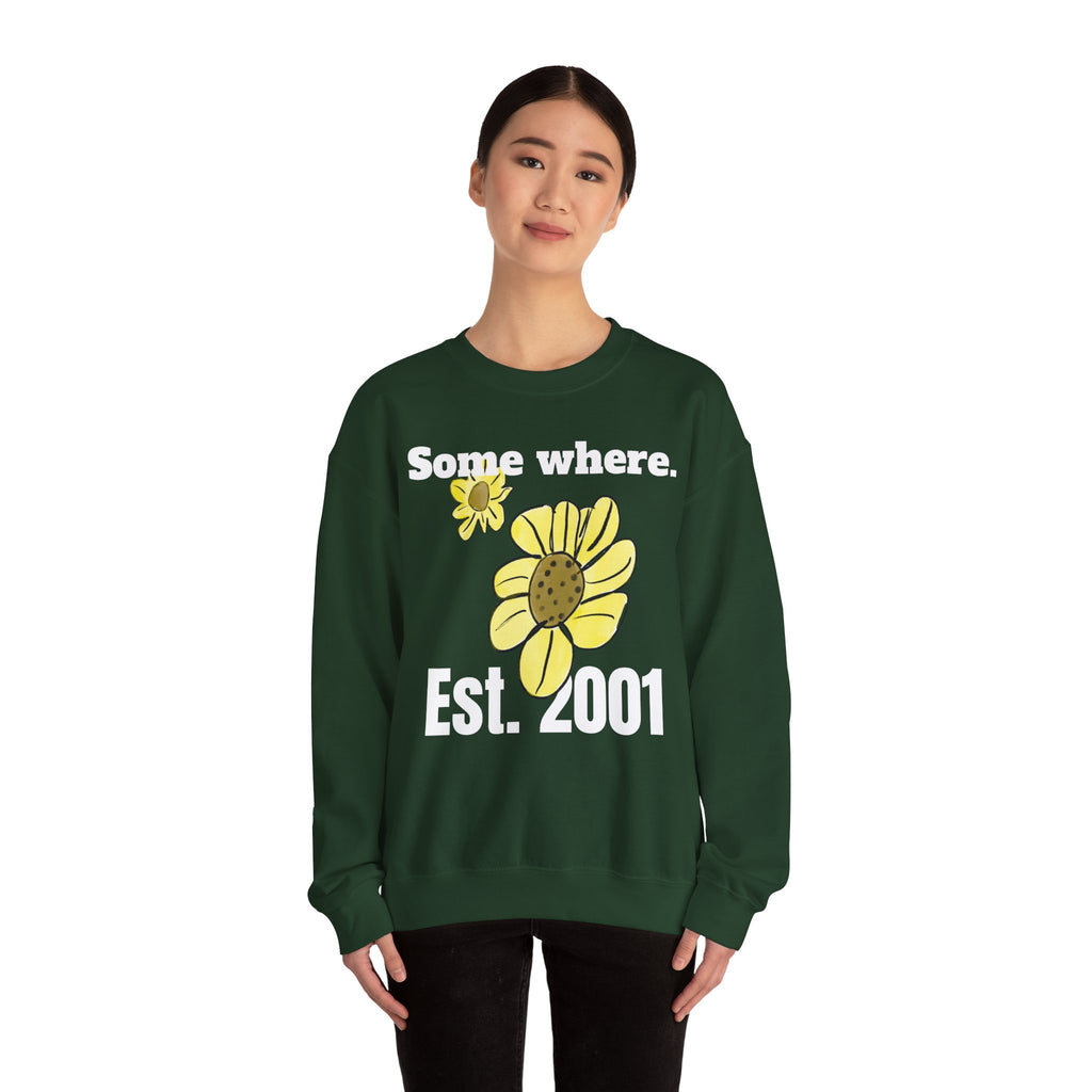 Somewhere Est. 2001 Sunflower Sweatshirt | Floral Logo Crewneck