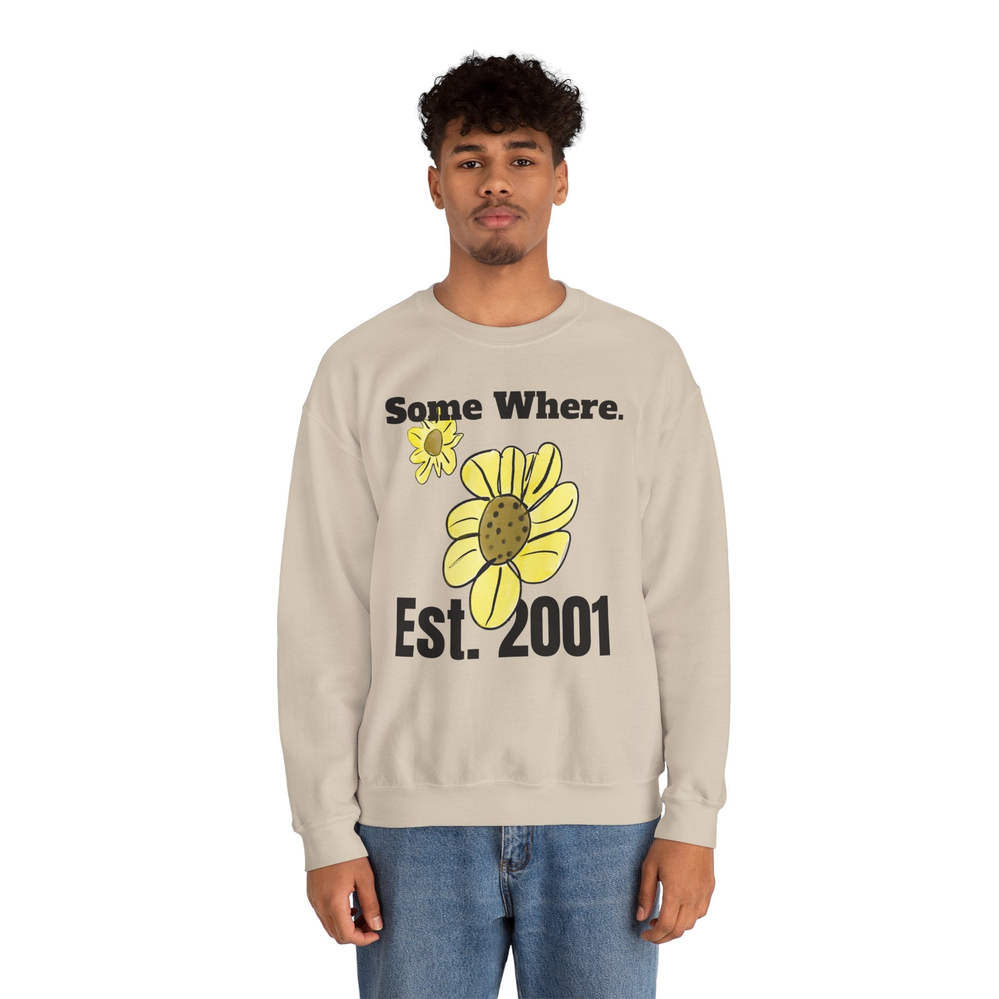 Somewhere Est. 2001 Sunflower Sweatshirt | Floral Logo Crewneck