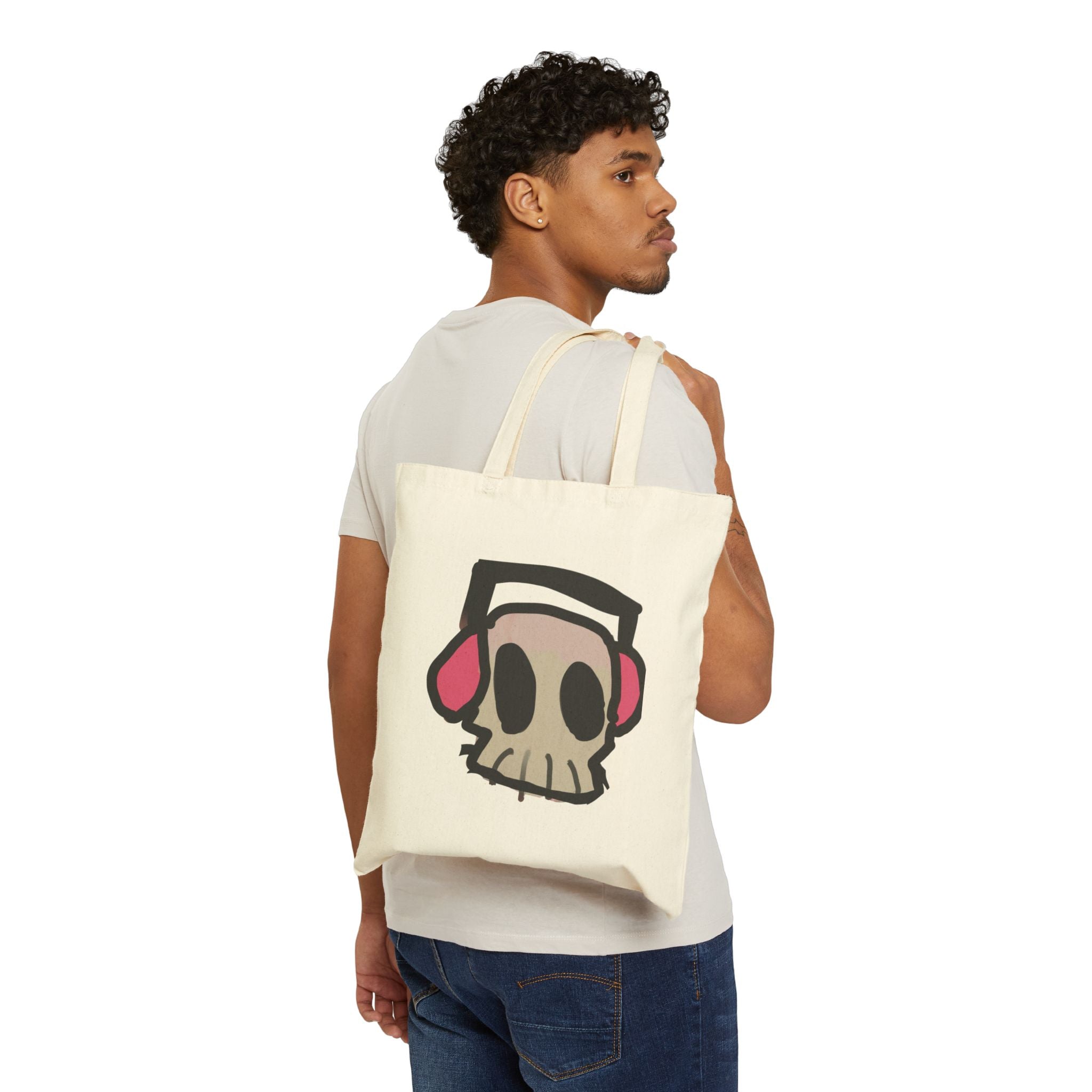 Skull Headphones Tote Bag