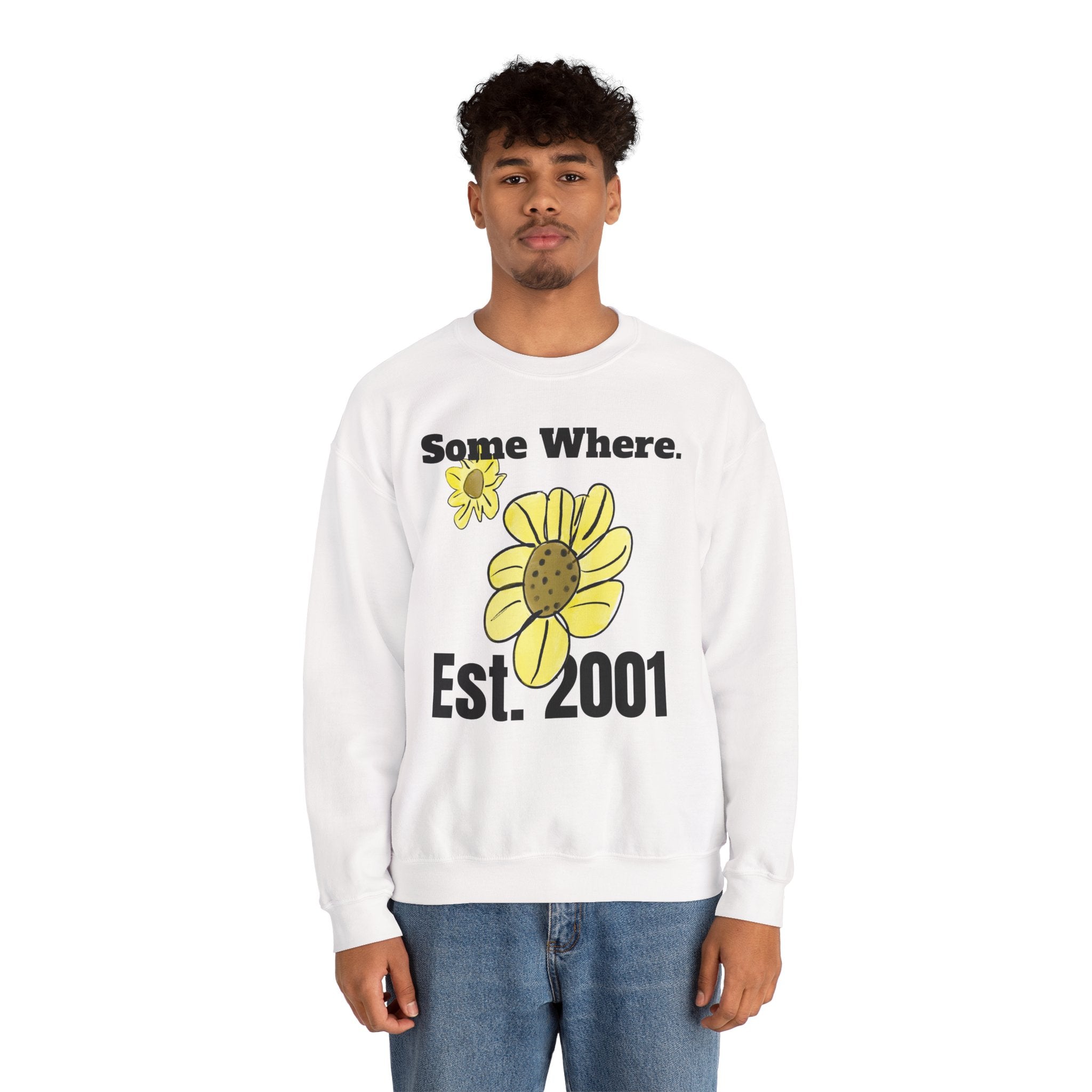 Somewhere Est. 2001 Sunflower Sweatshirt | Floral Logo Crewneck