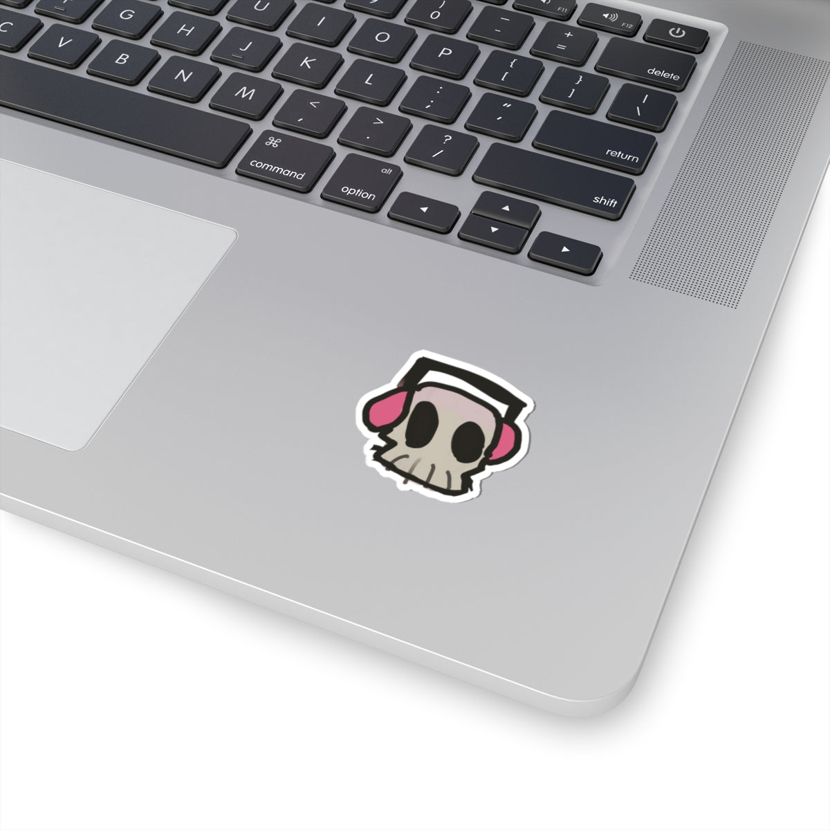 Lil Skull Guy with Pink Headphones Stickers