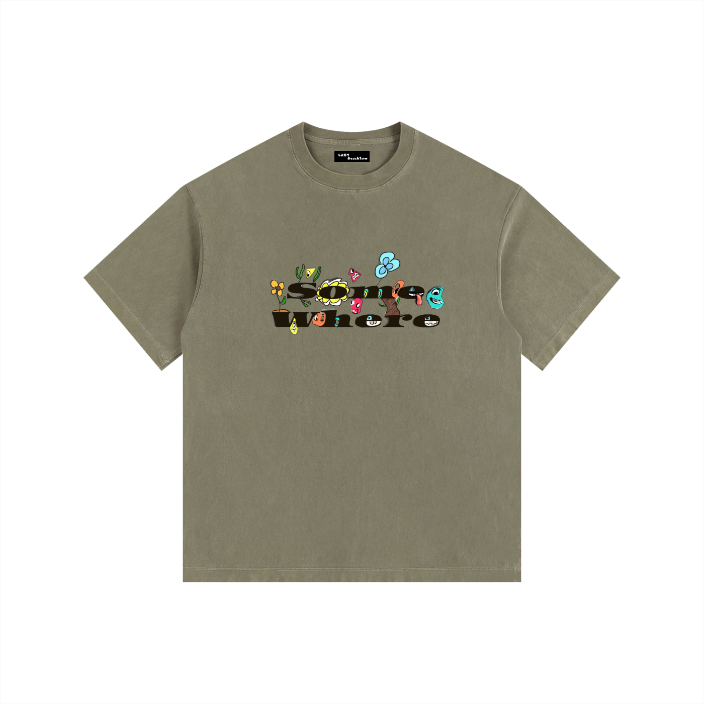 Somewhere X Spirit Bomb Vintage Washed Oversized Cotton T-Shirt